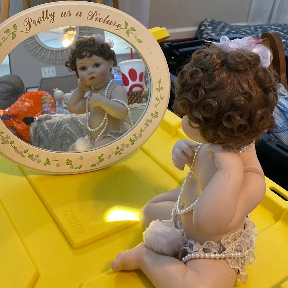 Ashton Drake Pretty as A Picture Porcelain doll with Mirror